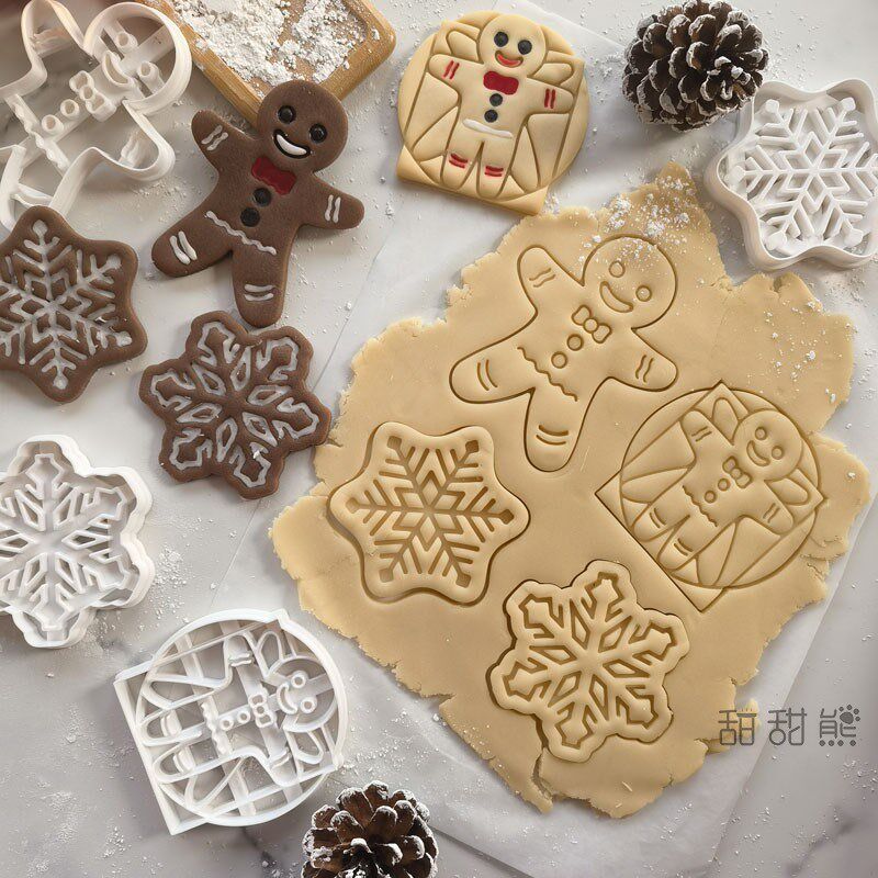 万圣节女巫南瓜骷髅人幽灵猫饼干切模圣诞节姜饼人雪花烘焙模具