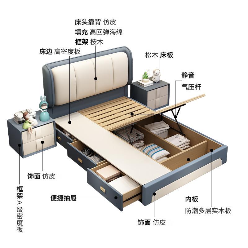 1.2m单人床小户型1米2儿童床男孩女孩卧室公主床一米二1.35储物床