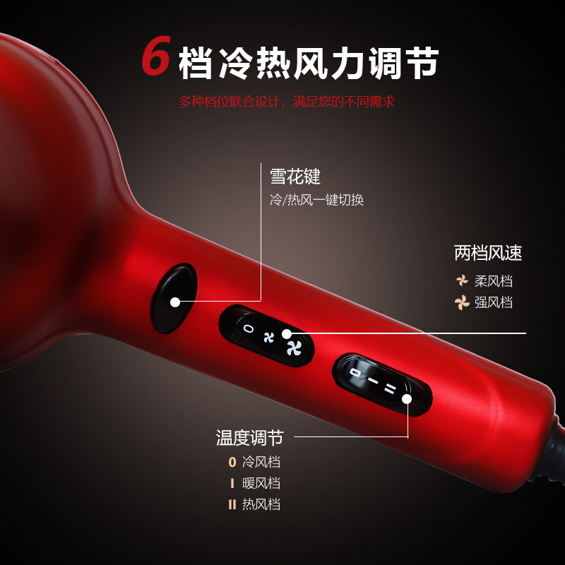 艾德森大功率理髲店专用恒温大火力变频超轻静音吹风机2200W