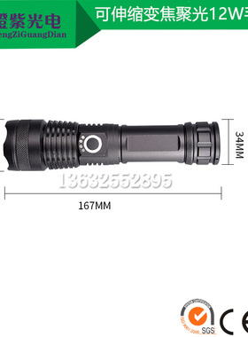 实验测试12W手电筒光源490nm495 500 505 520 525 530可携式激发