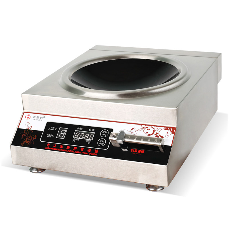 商用电磁炉3500w凹面炒炉大功率电磁炉带定时磁控款400mm微晶板