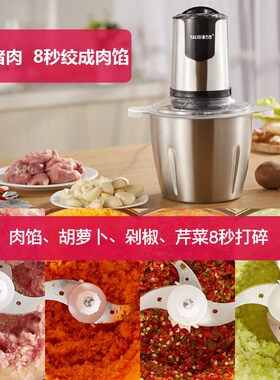 亚力西绞肉机家用电动不锈钢小型打馅碎菜搅拌料理机多功能打碎肉