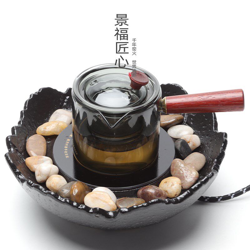 景福匠心电围炉煮茶器茶具玻璃茶壶茶杯果盘全套家用户外烧烤电炉