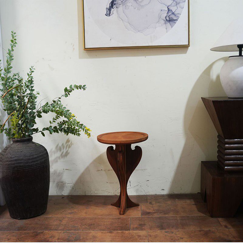 黑不二/夏克家具 实木边几桌日式侘寂风格茶几角几沙发床头小圆