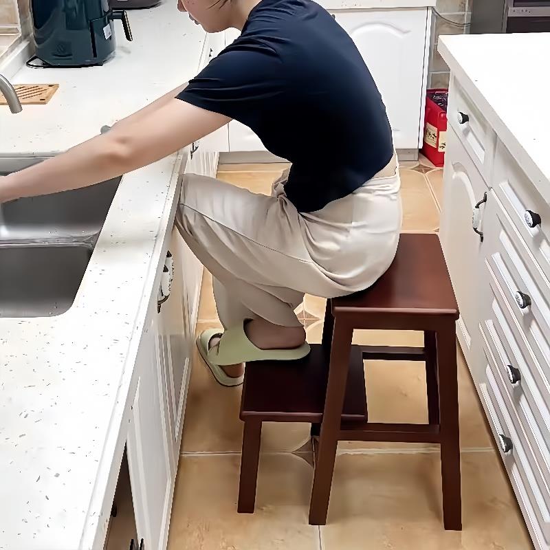 实木换鞋凳多功能梯凳家用椅子登高楼梯凳子置物架吧台椅学习椅凳
