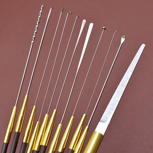 红檀木技师采耳套装耳起耳勺蘑菇头卷棉棒掏耳朵专业采耳工具