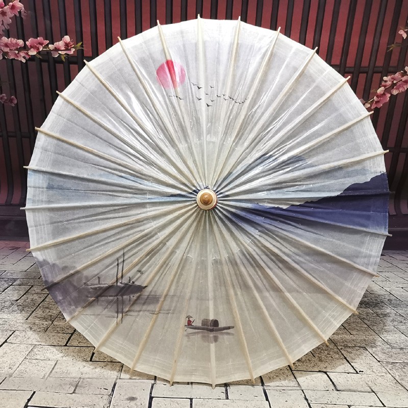 【山水】古风女油纸伞防雨防晒纯手工实用男古装复古典传统遮阳伞