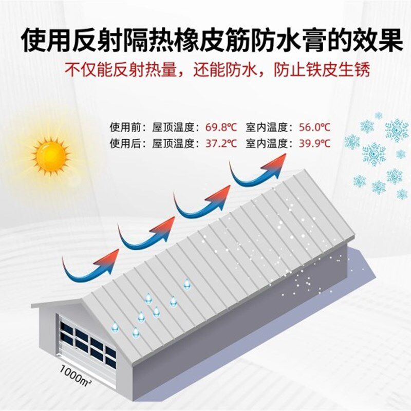 美多臣反射隔热橡皮筋防水膏耐温防锈黑金刚卷涂一体灰色补漏防水
