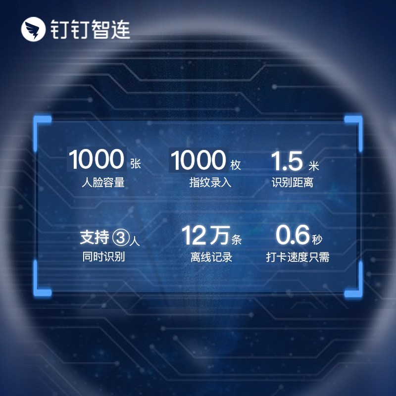 钉钉考勤机M1F人脸指纹识别智能打卡机员工多地多店上班签到考勤图片