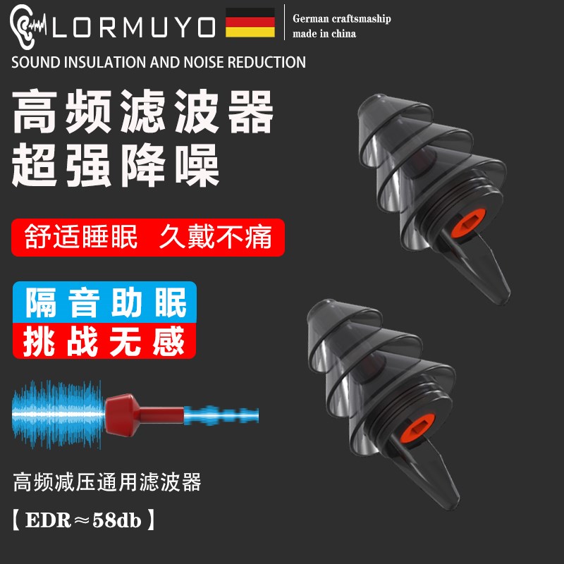 LORMUYO耳塞睡眠睡觉专用防噪音呼噜宿舍专用超级降噪隔音射击