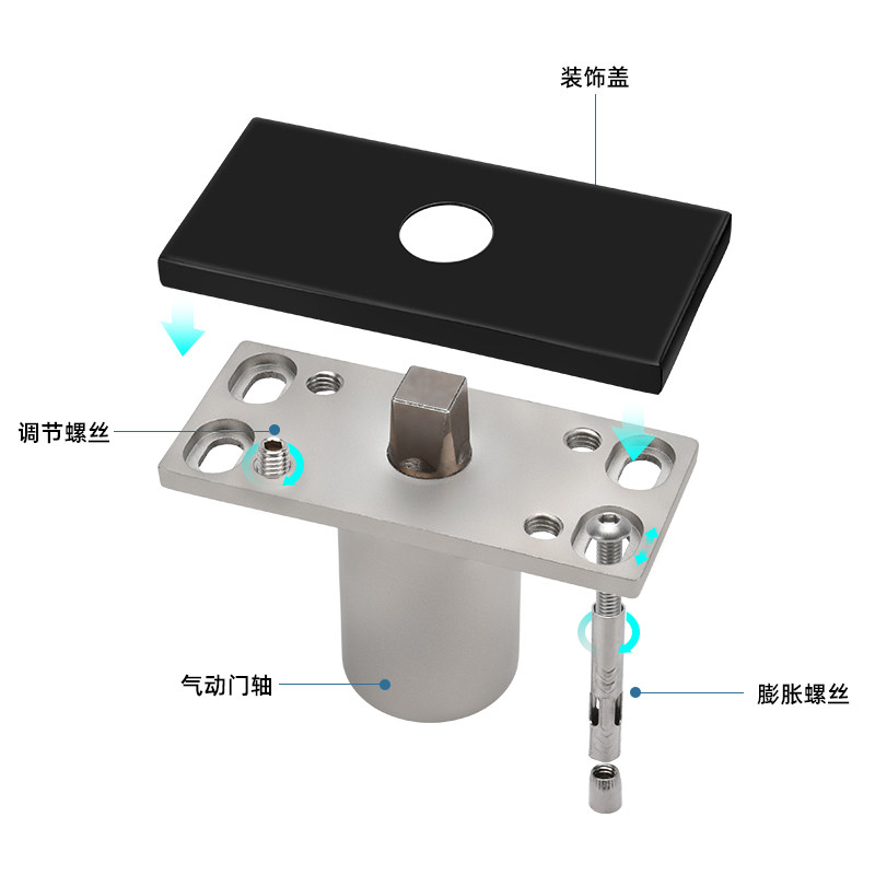 360度旋转门轴重型地弹簧极窄玻璃门五金配件