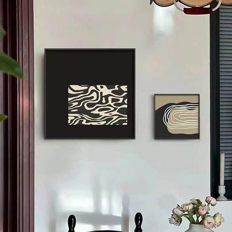 蒙德里安小众艺术挂画法式复古软装客厅背景墙装饰画卧室抽象壁画