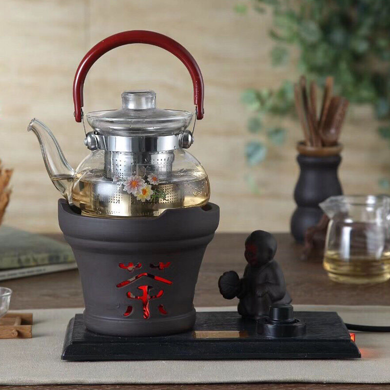 陶瓷电陶炉功夫茶具套装玻璃煮茶壶黑茶煮茶器电热茶炉家用陶然炉