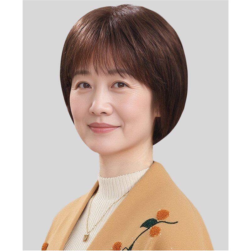 假发女短发全真发中老年女士假发套轻薄自然妈妈款全头套女波波头