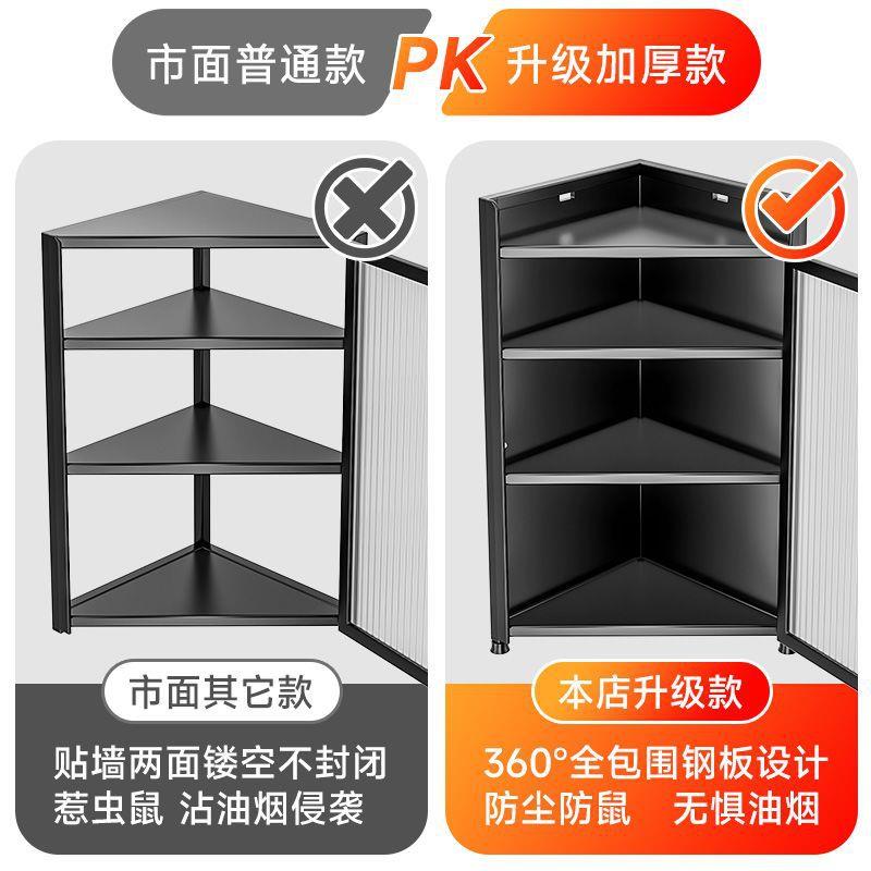 北欧风碳钢厨房调料置物架壁挂三角防尘调味品带门轻便防水收纳层