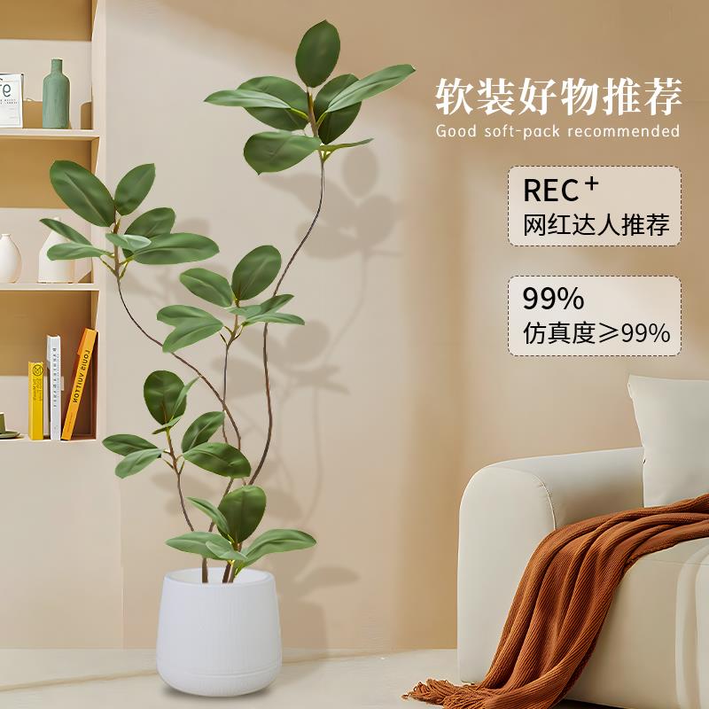 假绿植装饰仿真黑金刚室内盆栽大型落地摆件客厅轻奢防真绿色植物