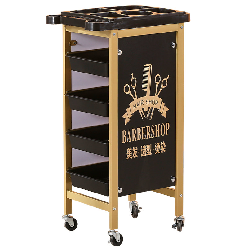 美容美发推车发廊工具车理发店烫染置物架美甲复古杠子抽屉工具柜