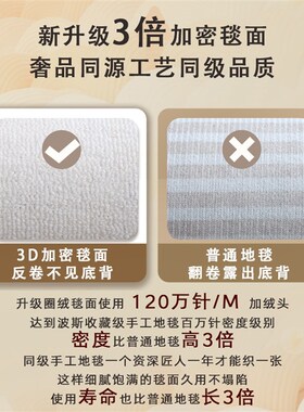 绿色地毯客厅法式轻奢高级可擦免洗复古中式卧室床边防水中古地垫