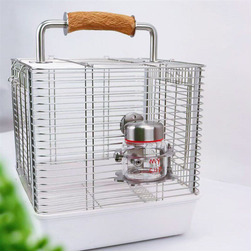 洪屿鹦鹉撞针水壶鸟用饮水器304不锈钢杯架150ml