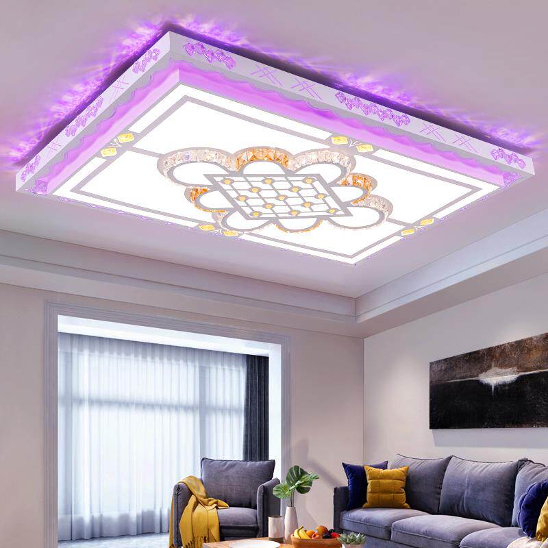客厅灯长方形新款蓝牙音乐大灯魔球水晶灯LED吸顶灯卧室家用灯具