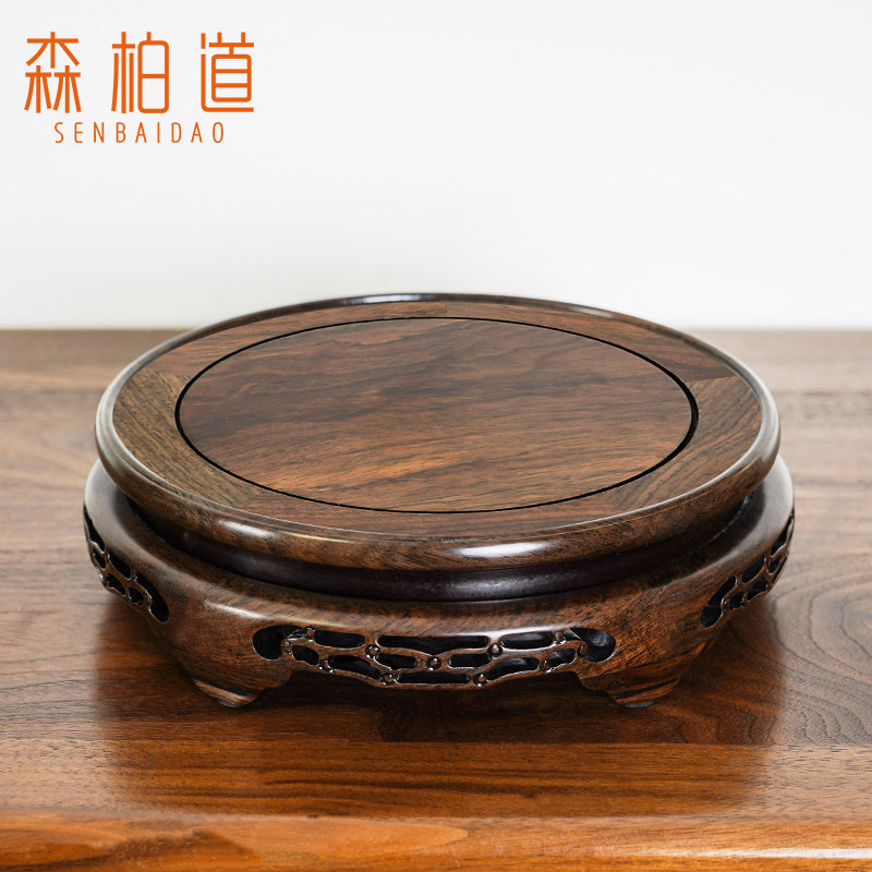 实木底座花瓶花盆摆件佛像鱼缸工艺品葫芦酒坛荷花缸金蟾红木托架