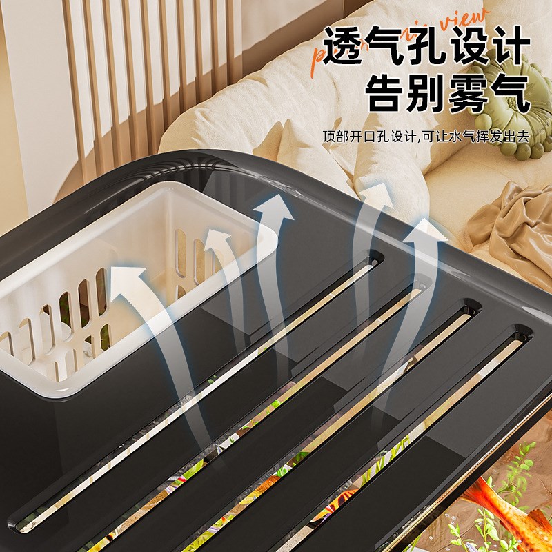 鱼缸小型客厅生态造景过滤制氧All2025新款带盖子家用桌面金鱼缸