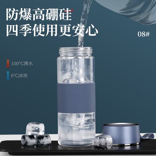WEISS高档防摔玻璃杯便携式耐高温喝水杯子加厚隔热茶杯水杯