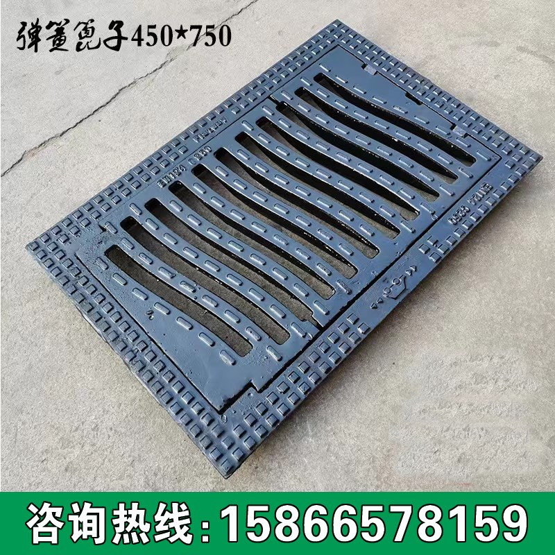 球墨铸铁防沉降雨水篦子重型市政道路可调式弹簧篦子卡簧箅子D400
