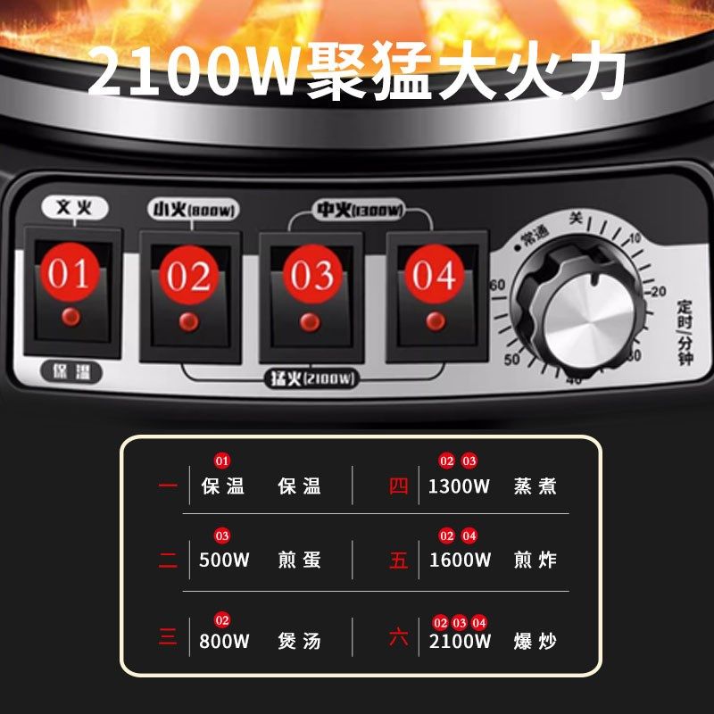 2024新款电炒锅多功能电锅爆炒蒸煮炒煎一体电热锅家用炒菜锅插电