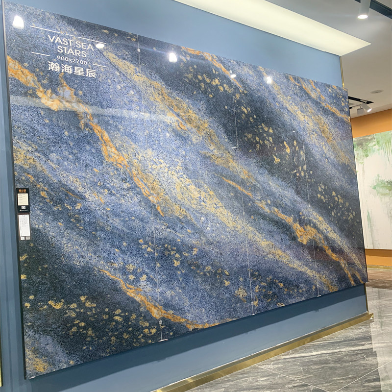 900X2700岩板电视背景墙瓷砖结晶釉悬空现代简约轻奢大板客厅