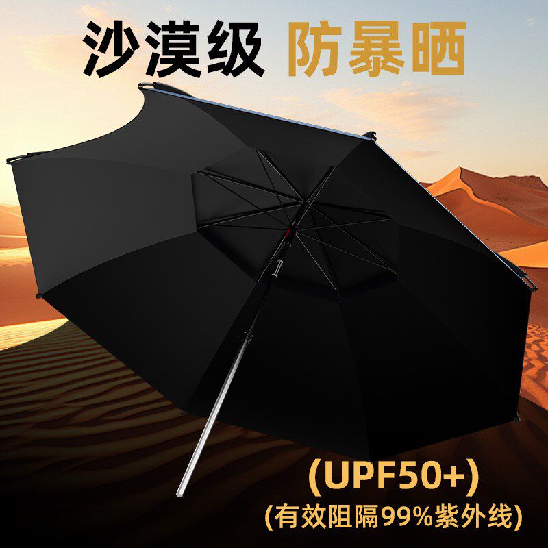 钓鱼伞2026新款户外专用钓鱼遮阳伞加厚伞骨防晒防暴雨拐杖大钓伞