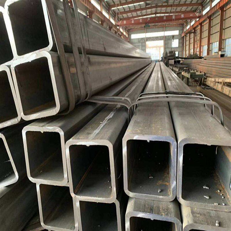 石家庄黑方管现货 方钢 幕墙建筑方通矩形管 热轧镀锌无缝方矩管