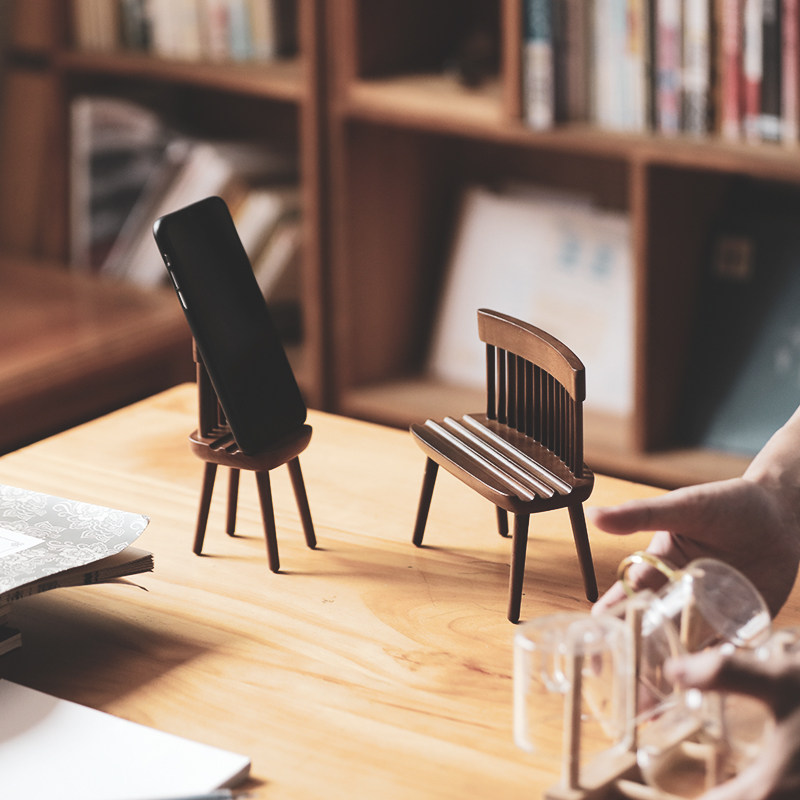 木质手机支架椅子桌面可爱支撑架iPad懒人Ipad平板手机座可调节