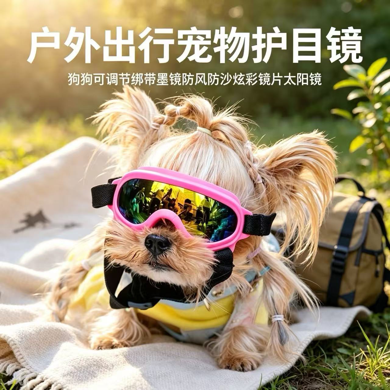 狗狗户外护目镜泰迪金毛通用墨镜防风沙眼镜宠物炫酷出行拍照配饰