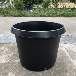 超特20加仑50CM大号硬塑料黑色加厚皮纹卷边木绣球佛手型绿植花盆