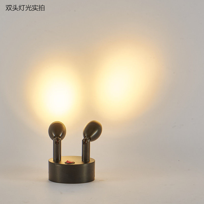 充电射灯led无线双头多头电池灯婚庆展示展览玻璃珠宝柜台小射灯