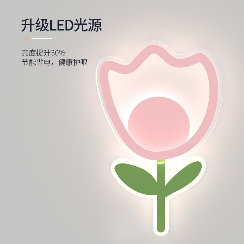 卡通壁灯卧室床头灯女孩公主北欧创意时尚儿童房过道楼梯墙壁灯具
