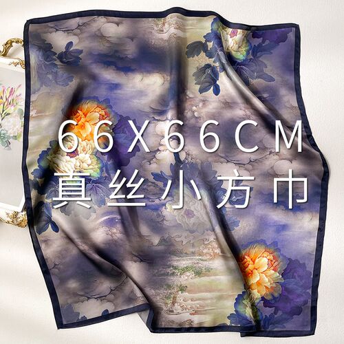 杭州丝绸真丝桑蚕丝小丝巾方巾女春秋脖子装饰妈妈纱巾围巾70x70