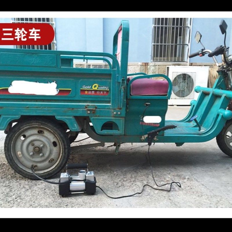 大功率电动充气泵48-72v通用型真空胎打气筒双缸便携三轮车载充气