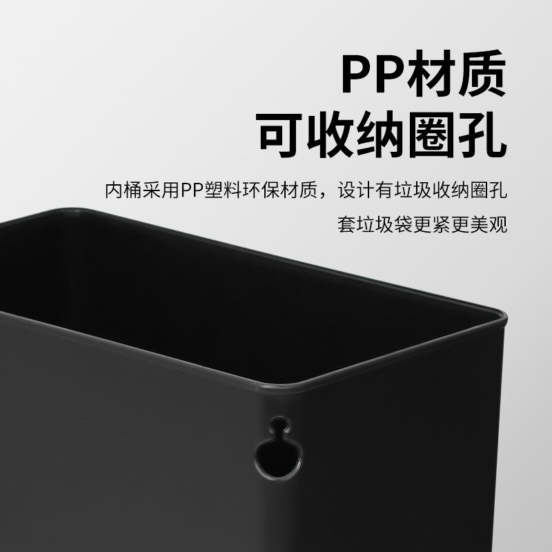 家用垃圾桶按压带盖客厅中式木纹轻奢厕所卫生间带盖窄缝厨房卧室
