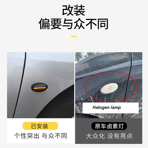 适用标致206/207/307爱丽舍雪铁龙C2赛纳流水叶子板灯信号转弯灯