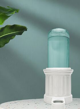 陶瓷罗马饮水器矮脚长毛猫兔子不湿嘴自动续水分体式宠物喝水碗
