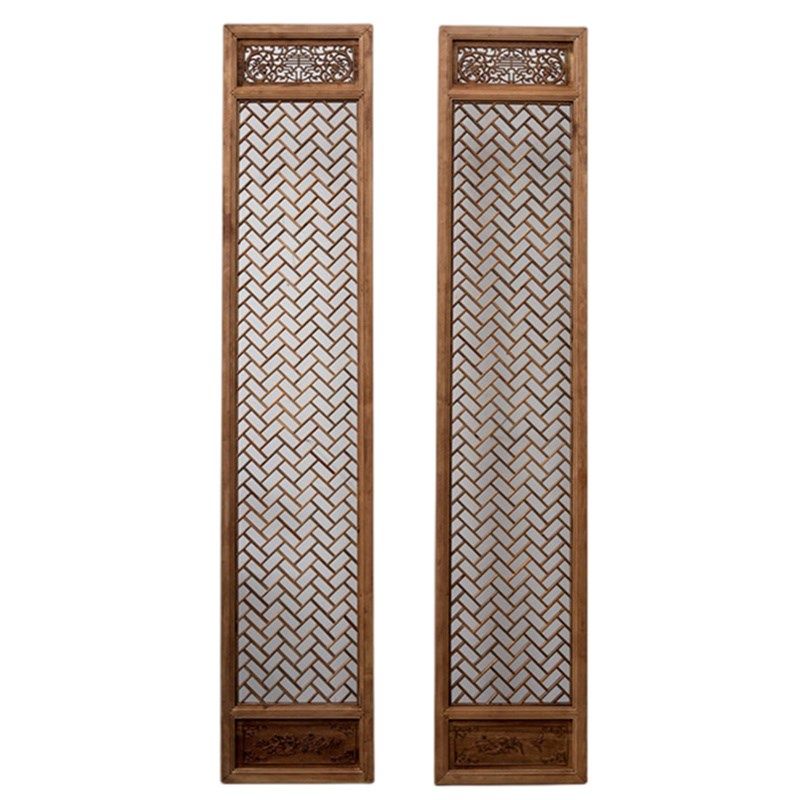 东阳木雕实木屏风隔断客厅中式花窗格栅彷古做旧茶室玄关复镂空门