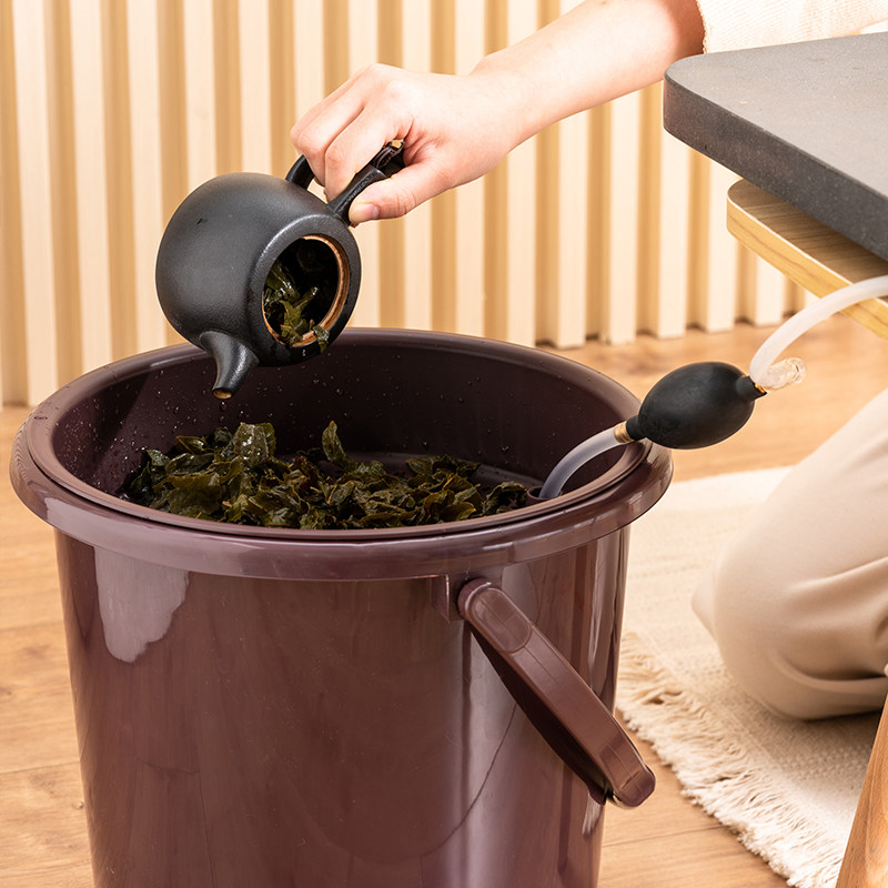 茶水桶手提茶渣桶功夫茶具配件塑料茶桶茶盘排水滤茶桶茶几废水桶