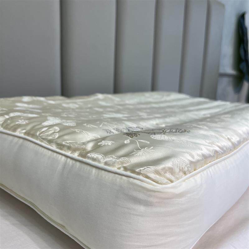 蚕丝黄荆子超硬枕高枕头助睡眠护颈椎枕宽肩膀实心枕芯扁平健身枕