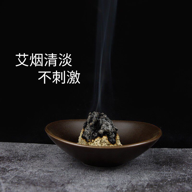 阿兴家石磨手工艾绒三年陈野生长纤维蕲艾纯艾绒1000克散装艾绒包