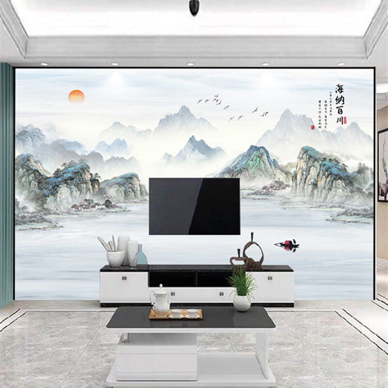 3D新中式竹炭纤维板背景墙集成墙板碳晶板电视背景墙护墙板影视墙
