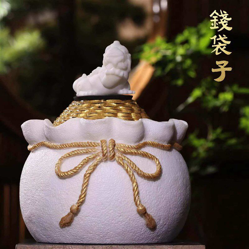 招财流水摆件茶掌柜自己人钱袋子肚大能装貔貅桌面摆件