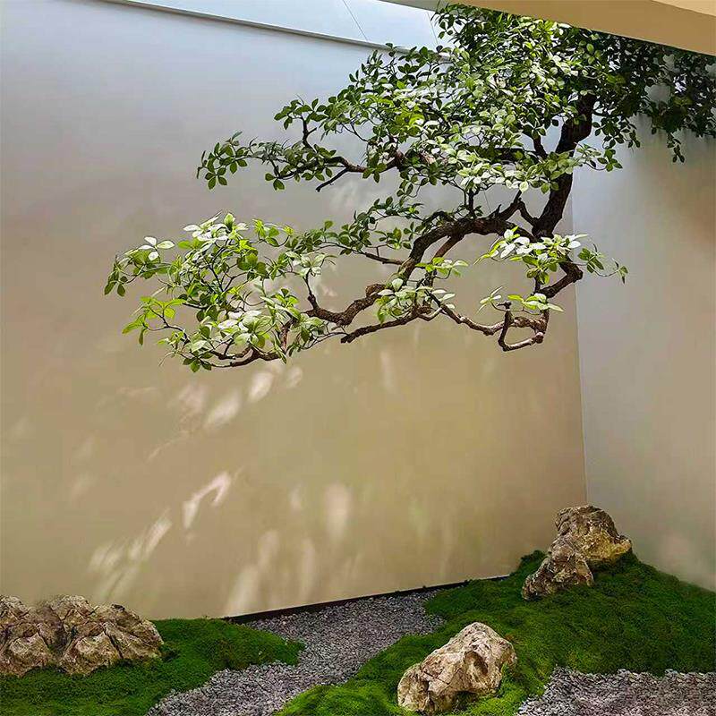 精品倒挂海岛春花悬挂花艺绿植造景室内橱窗植物景观装饰仿真假树