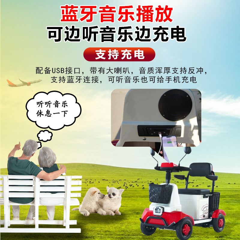 小巴士四轮电动车Q80老年代步车电动四轮车老年人家用残疾人小车